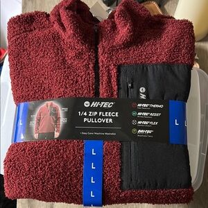 Hi-TEC 1/4 zip men’s red pull over large